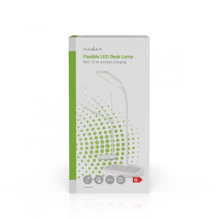 Nedis LED-lampa med trådlös laddare | Dimmer - På enhet | LED | 15 W | Med dimning | Kall Vit / Natural White / Varm Vit | 2700 - 6500 K