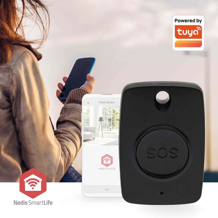 Nedis Smart Panic Knapp | Zigbee 3.0 | Batteritypsenergi: CR2450 | Svart