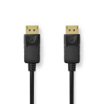 Nedis Displayport-kabel | DisplayPort Hane | DisplayPort Hane | 8K@60Hz | Guldplaterad | 2.00 m | Rund | PVC | Svart | Label