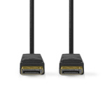 Nedis Displayport-kabel | DisplayPort Hane | DisplayPort Hane | 8K@60Hz | Guldplaterad | 2.00 m | Rund | PVC | Svart | Label