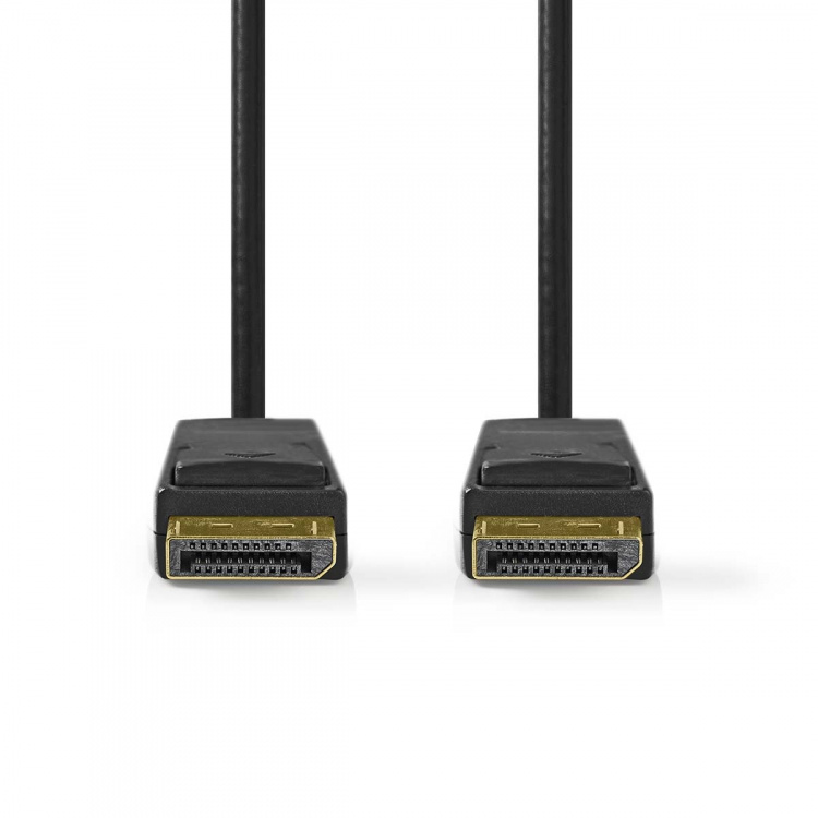 Nedis Displayport-kabel | DisplayPort Hane | DisplayPort Hane | 8K@60Hz | Guldplaterad | 2.00 m | Rund | PVC | Svart | Label