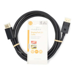 Nedis Displayport-kabel | DisplayPort Hane | DisplayPort Hane | 8K@60Hz | Guldplaterad | 2.00 m | Rund | PVC | Svart | Label