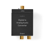 Nedis Digital Audio Omvandlare | Envägs | Ingång för audio/video/dataanslutningar: 1x Digital RCA / 1x TosLink | Audio / video / dataanslutningar utgång: 1x (2x RCA) / 1x 3.5 mm | Automatisk | Integrerad förstärkare | Svart
