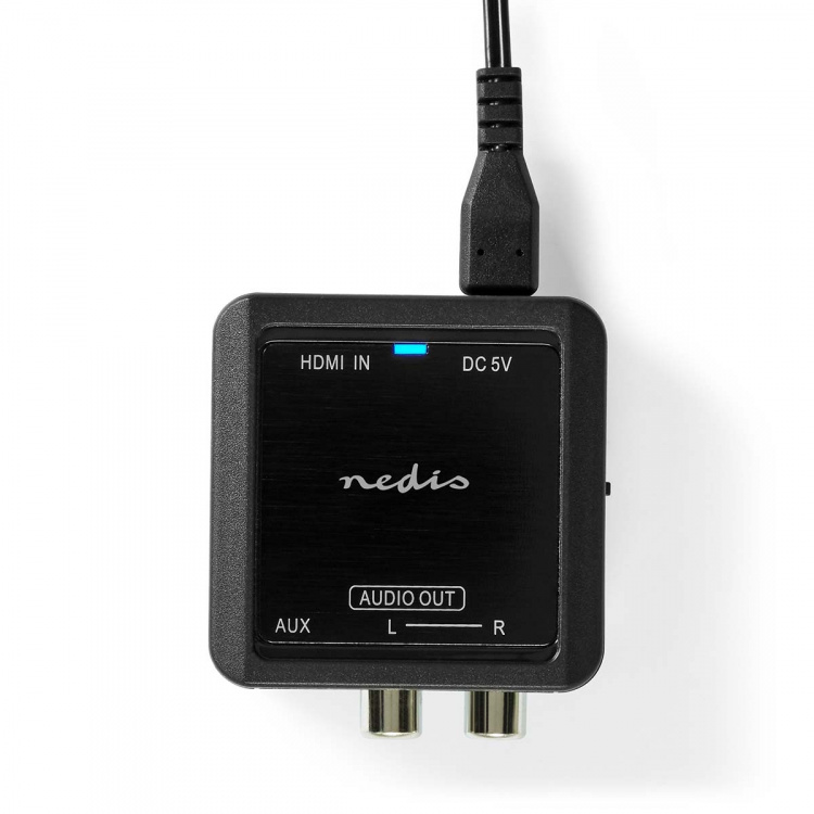 Nedis Digital Audio Omvandlare | Envägs | Ingång för audio/video/dataanslutningar: HDMI™ Input | Audio / video / dataanslutningar utgång: 1x 3.5 mm / 2x (2x RCA Female) | Automatisk | Antracit