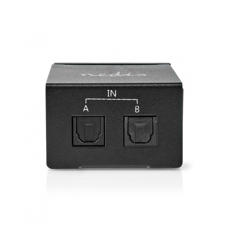 Nedis Digital Audio Switch | Tvåvägs | Ingång för audio/video/dataanslutningar: DC Power / 2x TosLink | Audio / video / dataanslutningar utgång: TosLink Female | Instruktionsbok / Omkopplare | Metall | Svart
