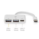 Nedis USB-hubb | 1x USB-C™ | 1x USB-C™ / 2x USB 2.0 A Female | 3-Port port(s) | USB ström