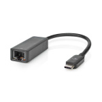 Nedis USB-nätverkskort | USB 3.2 Gen 1 | 2.5 Gbps | USB-C™ Hane | RJ45 Hona | 0.20 m | Rund | Nickelplaterad | Förtent Koppar | Svart | Låda