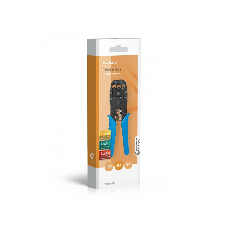 Nedis Crimp pliers | CAT5 / CAT5e / CAT6 / CAT6a / RJ10 / RJ11 | Skärande / Stripp / Tång | ABS / Stål | Blå