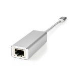 Nedis USB-nätverkskort | USB 3.2 Gen 1 | 1 Gbps | USB-C™ Hane | RJ45 Hona | 0.20 m | Rund | Guldplaterad | Förtent Koppar | Silver | Kartong med täckt fönster Nedis USB-nätverkskort | USB 3.2 Gen 1 | 1 Gbps | USB-C™ Hane | RJ45 Hona | 0.20 m | Rund | Guldplaterad | Förtent Koppar | Silver | Kartong med täckt fönster