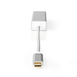 Nedis USB-nätverkskort | USB 3.2 Gen 1 | 1 Gbps | USB-C™ Hane | RJ45 Hona | 0.20 m | Rund | Guldplaterad | Förtent Koppar | Silver | Kartong med täckt fönster Nedis USB-nätverkskort | USB 3.2 Gen 1 | 1 Gbps | USB-C™ Hane | RJ45 Hona | 0.20 m | Rund | Guldplaterad | Förtent Koppar | Silver | Kartong med täckt fönster