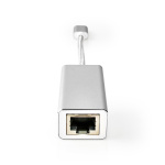 Nedis USB-nätverkskort | USB 3.2 Gen 1 | 1 Gbps | USB-C™ Hane | RJ45 Hona | 0.20 m | Rund | Guldplaterad | Förtent Koppar | Silver | Kartong med täckt fönster Nedis USB-nätverkskort | USB 3.2 Gen 1 | 1 Gbps | USB-C™ Hane | RJ45 Hona | 0.20 m | Rund | Guldplaterad | Förtent Koppar | Silver | Kartong med täckt fönster