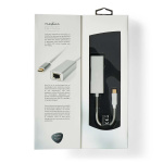 Nedis USB-nätverkskort | USB 3.2 Gen 1 | 1 Gbps | USB-C™ Hane | RJ45 Hona | 0.20 m | Rund | Guldplaterad | Förtent Koppar | Silver | Kartong med täckt fönster Nedis USB-nätverkskort | USB 3.2 Gen 1 | 1 Gbps | USB-C™ Hane | RJ45 Hona | 0.20 m | Rund | Guldplaterad | Förtent Koppar | Silver | Kartong med täckt fönster