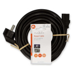 Nedis Strömkabel | Strömkontakt Hane | IEC-320-C13 | Vinklat | Rak | Nickelplaterad | 5.00 m | Rund | PVC | Svart | Label