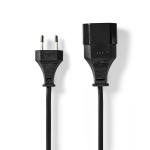 Nedis Power Extension Cable | EUR male | EUR Female| 2.0 m | Round | Black | Envelope Nedis Power Extension Cable | EUR male | EUR Female| 2.0 m | Round | Black | Envelope