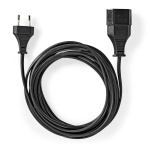 Nedis Power Extension Cable | EUR male | EUR Female| 2.0 m | Round | Black | Envelope Nedis Power Extension Cable | EUR male | EUR Female| 2.0 m | Round | Black | Envelope