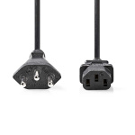 Nedis Strömkabel | CH typ 12 | IEC-320-C13 | Rak | Rak | Nickelplaterad | 2.00 m | Rund | PVC | Svart | Label Nedis Strömkabel | CH typ 12 | IEC-320-C13 | Rak | Rak | Nickelplaterad | 2.00 m | Rund | PVC | Svart | Label