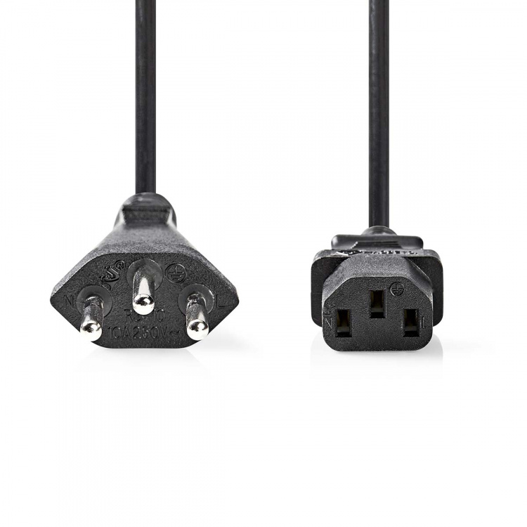 Nedis Strömkabel | CH typ 12 | IEC-320-C13 | Rak | Rak | Nickelplaterad | 2.00 m | Rund | PVC | Svart | Label Nedis Strömkabel | CH typ 12 | IEC-320-C13 | Rak | Rak | Nickelplaterad | 2.00 m | Rund | PVC | Svart | Label