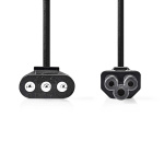 Nedis Strömkabel | Italien Hane | IEC-320-C5 | Rak | Rak | Nickelplaterad | 2.00 m | Rund | PVC | Svart | Label