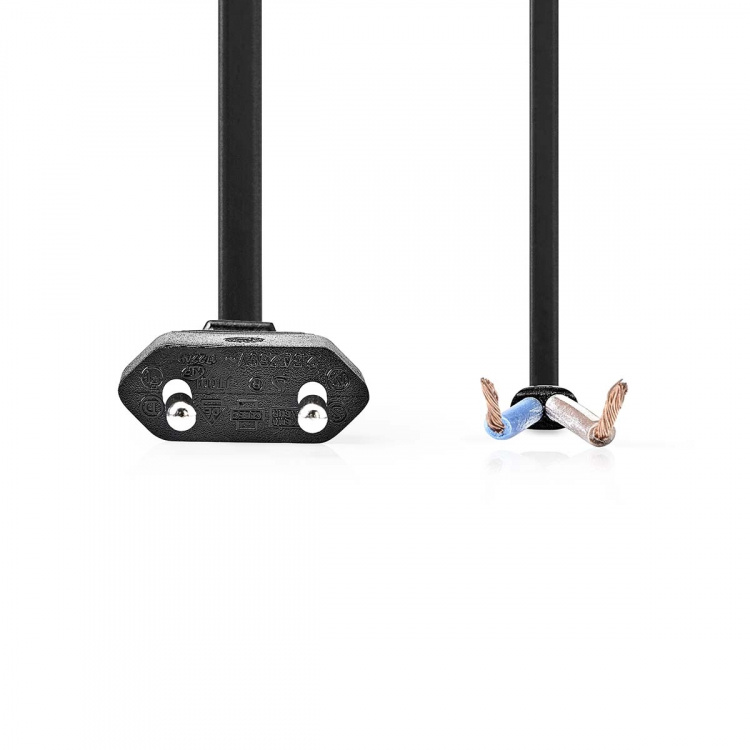 Nedis Strömkabel | Euro Man | Open | Rak | Rak | Nickelplaterad | 3.00 m | Platt | PVC | Svart | Label Nedis Strömkabel | Euro Man | Open | Rak | Rak | Nickelplaterad | 3.00 m | Platt | PVC | Svart | Label