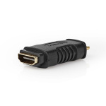 Nedis HDMI™ Adapter | HDMI™ Mini kontakt | HDMI™ Utgång | Guldplaterad | Rak | ABS | Svart | 1 st. | Blister Nedis HDMI™ Adapter | HDMI™ Mini kontakt | HDMI™ Utgång | Guldplaterad | Rak | ABS | Svart | 1 st. | Blister