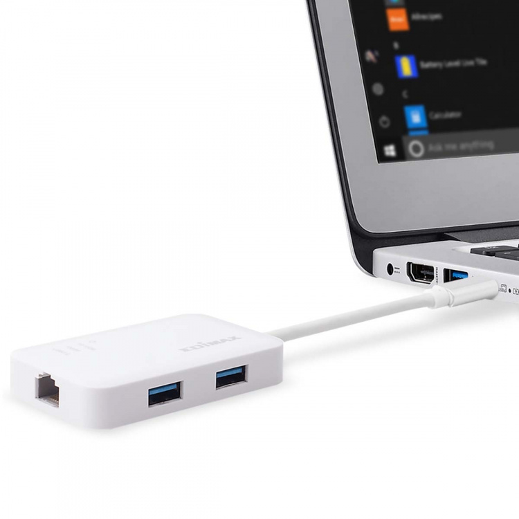 Edimax USB-C till 3-portars USB 3.0 Gigabit Ethernet Hub