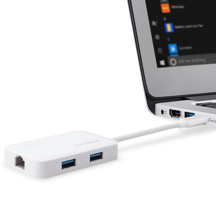 Edimax USB-C till 3-portars USB 3.0 Gigabit Ethernet Hub