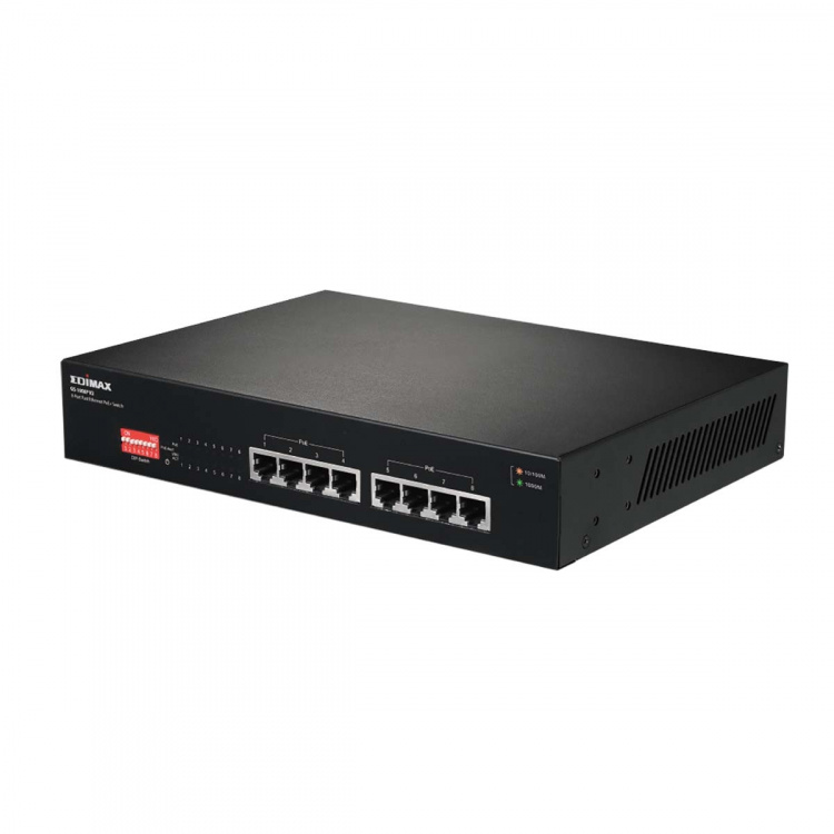 Edimax Long Range 8-Port Gigabit PoE+ Switch med DIP Switch