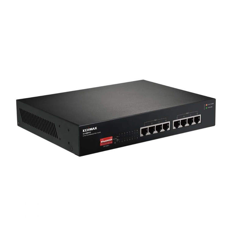 Edimax Long Range 8-Port Gigabit PoE+ Switch med DIP Switch