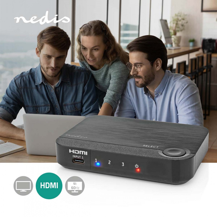 Nedis HDMI ™ Omvandlare | 1x USB-C™ / 2x HDMI™ Input | 1x HDMI™ Output | Envägs | 4K@60Hz | 18 Gbps | ABS | Antracit Nedis HDMI ™ Omvandlare | 1x USB-C™ / 2x HDMI™ Input | 1x HDMI™ Output | Envägs | 4K@60Hz | 18 Gbps | ABS | Antracit