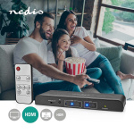 Nedis HDMI ™ Extractor | 2x HDMI™ Input | TosLink Female / 1x 3.5 mm / 1x HDMI™ Output / 2x RCA | Maximal upplösning: 4K@60Hz | 18 Gbps | Metall | Antracit | Låda