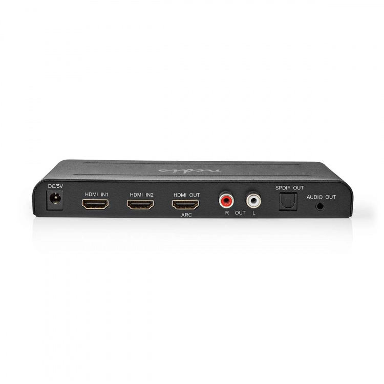Nedis HDMI ™ Extractor | 2x HDMI™ Input | TosLink Female / 1x 3.5 mm / 1x HDMI™ Output / 2x RCA | Maximal upplösning: 4K@60Hz | 18 Gbps | Metall | Antracit | Låda