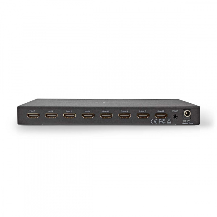 Nedis HDMI ™ matris omkopplare | 4x 4 Portar port(s) | DC Power / 1x RS232 / 4x HDMI™ Input | 4x HDMI™ Output | 4K@60Hz | 18 Gbps | Fjärrstyrd | Metall | Svart Nedis HDMI ™ matris omkopplare | 4x 4 Portar port(s) | DC Power / 1x RS232 / 4x HDMI™ Input | 4x HDMI™ Output | 4K@60Hz | 18 Gbps | Fjärrstyrd | Metall | Svart