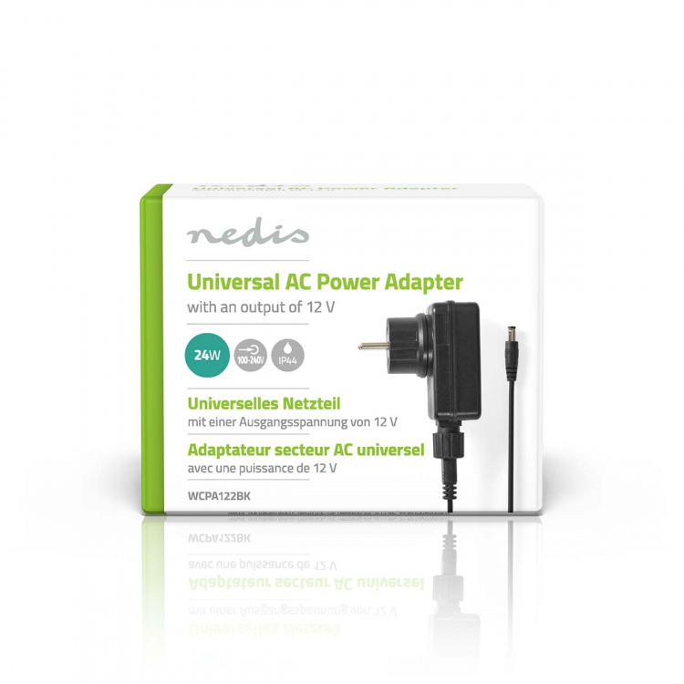 Nedis Universal nätadapter | 24 W | 12 V DC | 1.80 m | 2.0 A | 1 plug(s) | Svart