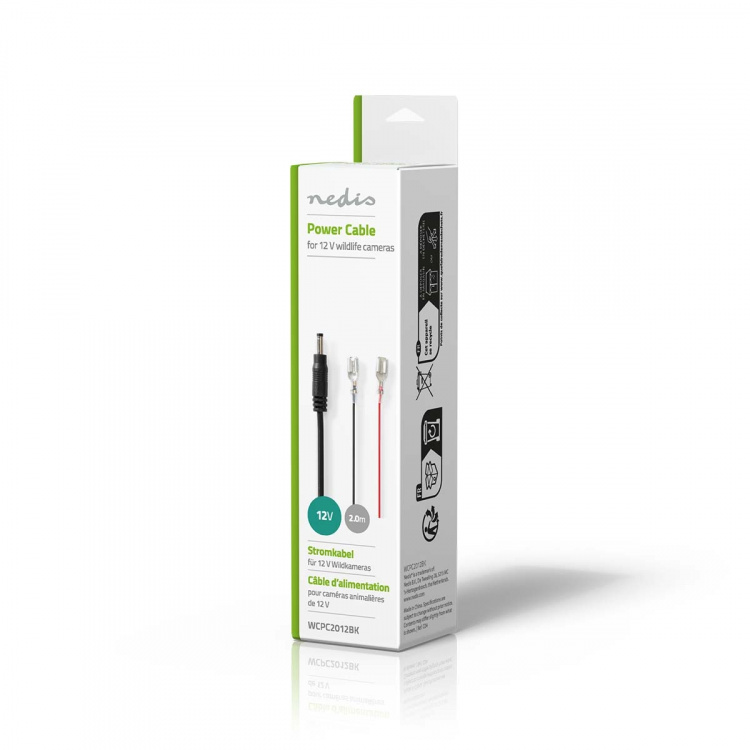 Nedis Strömkabel | DC Hona | F1 | Rak | Rak | Koppar | 2.00 m | Rund | PVC | Svart | Presentbox