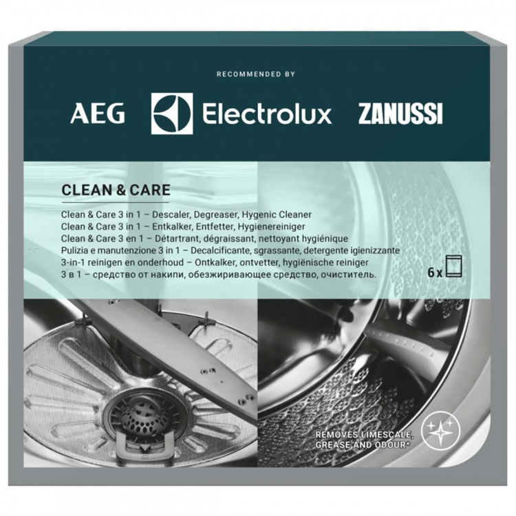 Electrolux M2GCP600 Clean & Care 3-i-1 för tvättmaskiner och diskmaskiner - 6 påsar