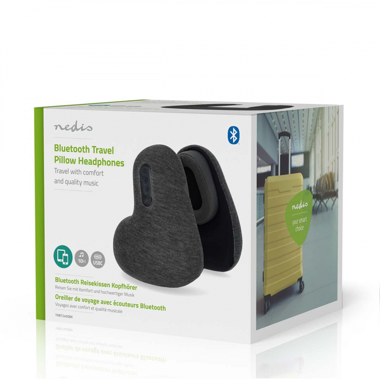 Nedis Trådlösa Over-Ear hörlurar | Rese kudde | Maximal batteritid: 11 timmar | Inbygd mikrofon | Tryck på Kontroll | Stöd för röststyrning | Volymkontroll | Antracit Nedis Trådlösa Over-Ear hörlurar | Rese kudde | Maximal batteritid: 11 timmar | Inbygd mikrofon | Tryck på Kontroll | Stöd för röststyrning | Volymkontroll | Antracit