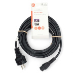 Nedis Strömkabel | Strömkontakt Hane | IEC-320-C5 | Rak | Rak | Nickelplaterad | 5.00 m | Rund | PVC | Svart | Label