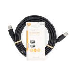 Nedis USB-kabel | USB 2.0 | USB-A Hane | USB-A Hane | 480 Mbps | Nickelplaterad | 5.00 m | Rund | PVC | Svart | Label Nedis USB-kabel | USB 2.0 | USB-A Hane | USB-A Hane | 480 Mbps | Nickelplaterad | 5.00 m | Rund | PVC | Svart | Label