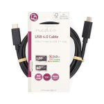 Nedis USB-kabel | USB 4.0 Gen 3x2 | USB-C™ Hane | USB-C™ Hane | 240 W | 8K@60Hz | 40 Gbps | Nickelplaterad | 1.00 m | Rund | PVC | Svart | Label Nedis USB-kabel | USB 4.0 Gen 3x2 | USB-C™ Hane | USB-C™ Hane | 240 W | 8K@60Hz | 40 Gbps | Nickelplaterad | 1.00 m | Rund | PVC | Svart | Label