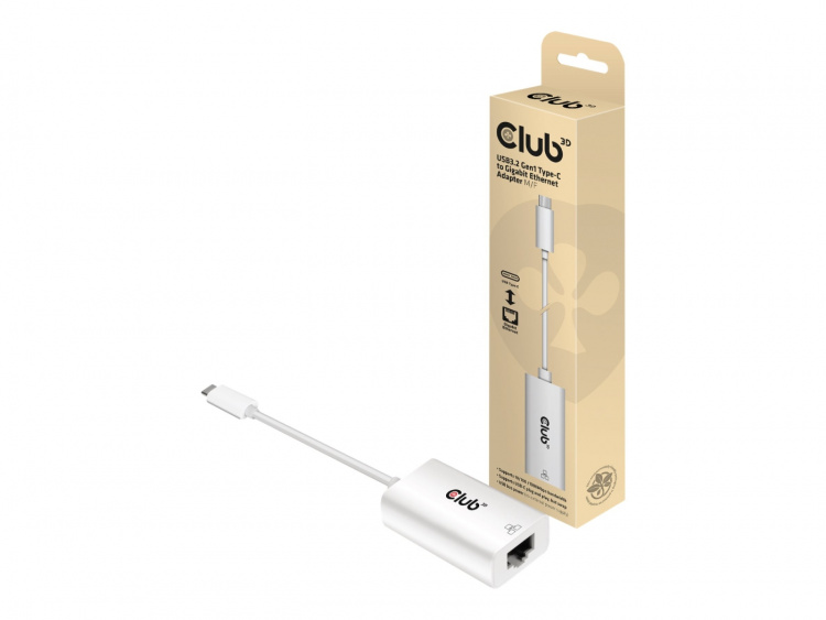 Club 3D nätverksadapter USB-C 3.2 Gen 1 1Gbps kabeldragning Club 3D nätverksadapter USB-C 3.2 Gen 1 1Gbps kabeldragning