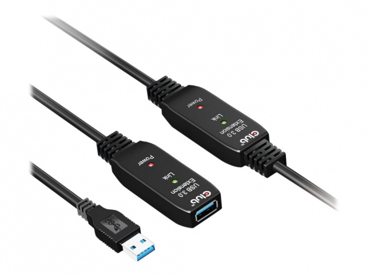 Club 3D USB 3.2 Gen1 aktiv repeaterkabel 10 m M/F 28AWG