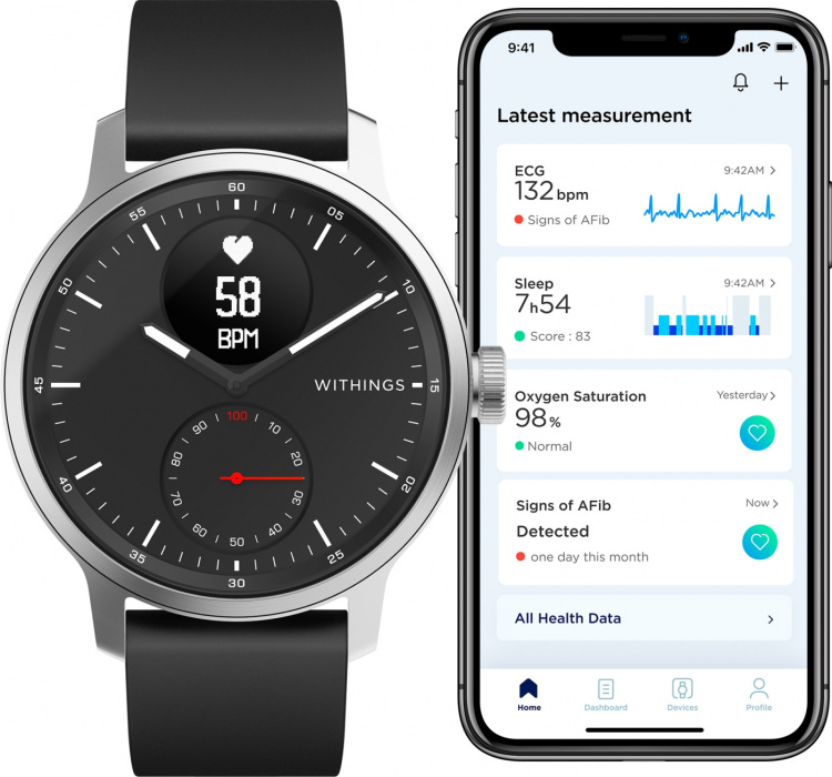 Withings Scanwatch ECG , aktivitetsklocka svart 42mm