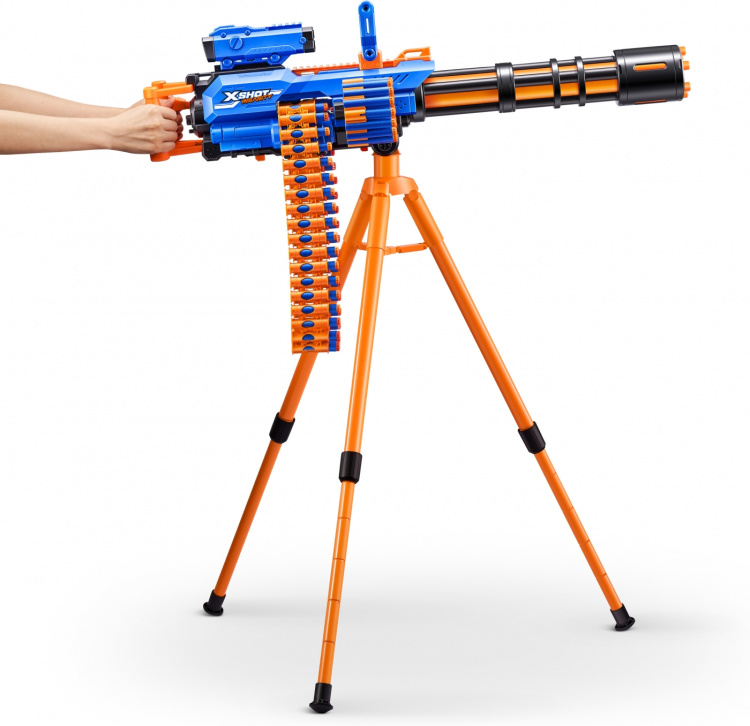 X-Shot Insanity-Motoriserad Age Fire Gatlin-pistol med stativ - skumgummipistol