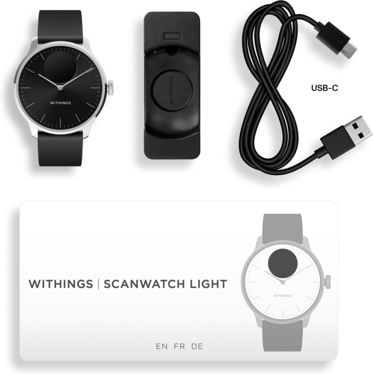 Withings Scanwatch Light smartklocka, 37 mm, svart Withings Scanwatch Light smartklocka, 37 mm, svart