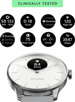 Withings Scanwatch Light smartklocka, 37 mm, vit/grå