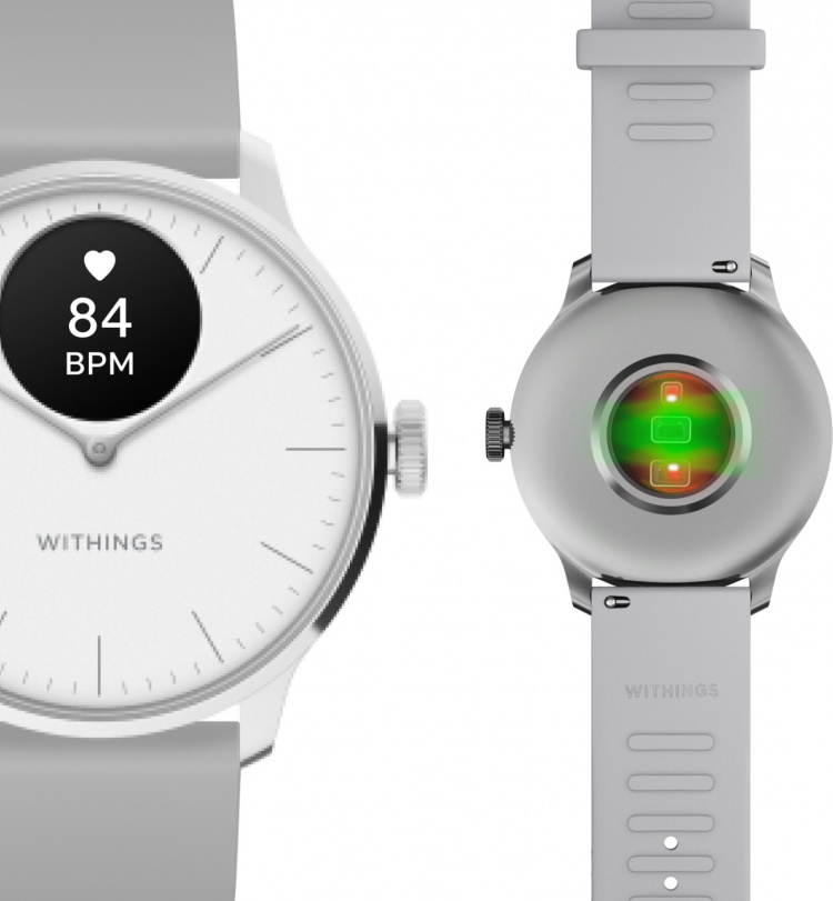 Withings Scanwatch Light smartklocka, 37 mm, vit/grå