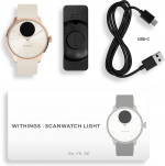 Withings Scanwatch Light smartklocka, 37 mm, vit/roséguld Withings Scanwatch Light smartklocka, 37 mm, vit/roséguld