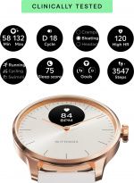 Withings Scanwatch Light smartklocka, 37 mm, vit/roséguld Withings Scanwatch Light smartklocka, 37 mm, vit/roséguld