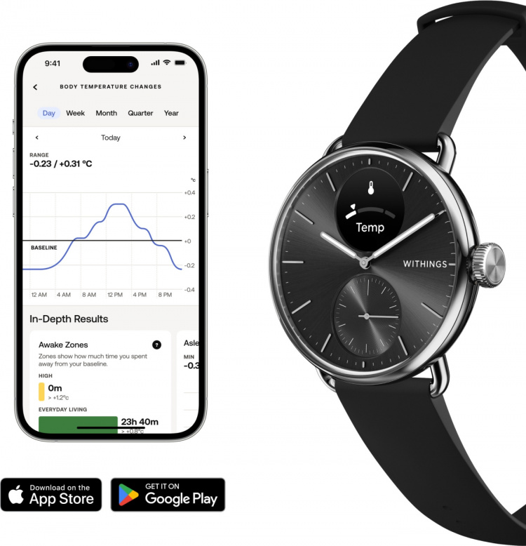 Withings Scanwatch 2 smartklocka, 38 mm, svart