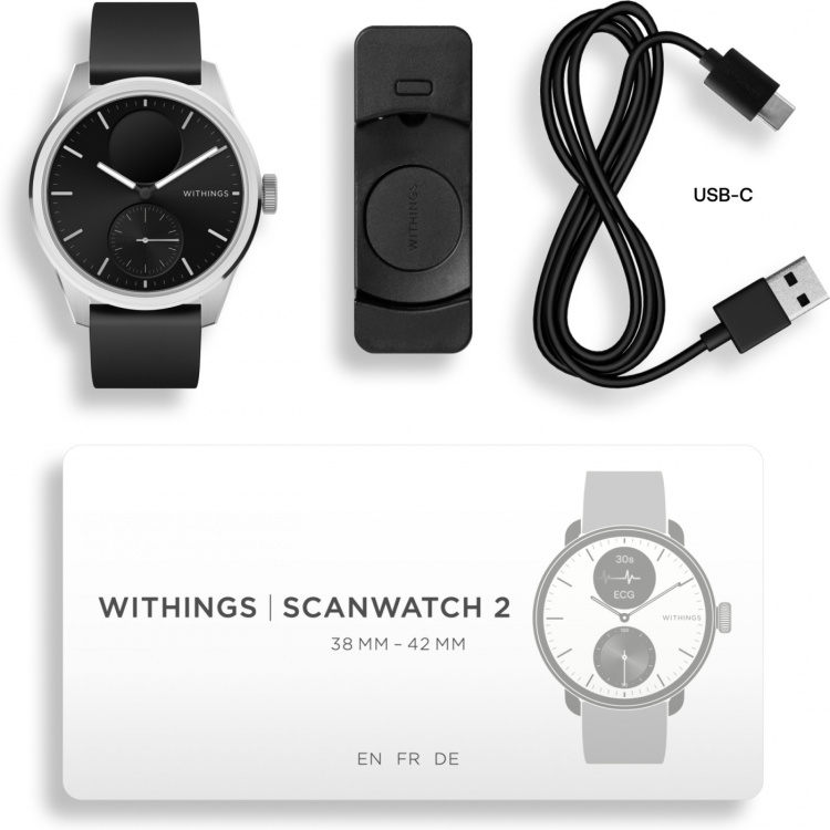 Withings Scanwatch 2 smartklocka, 42 mm, svart Withings Scanwatch 2 smartklocka, 42 mm, svart